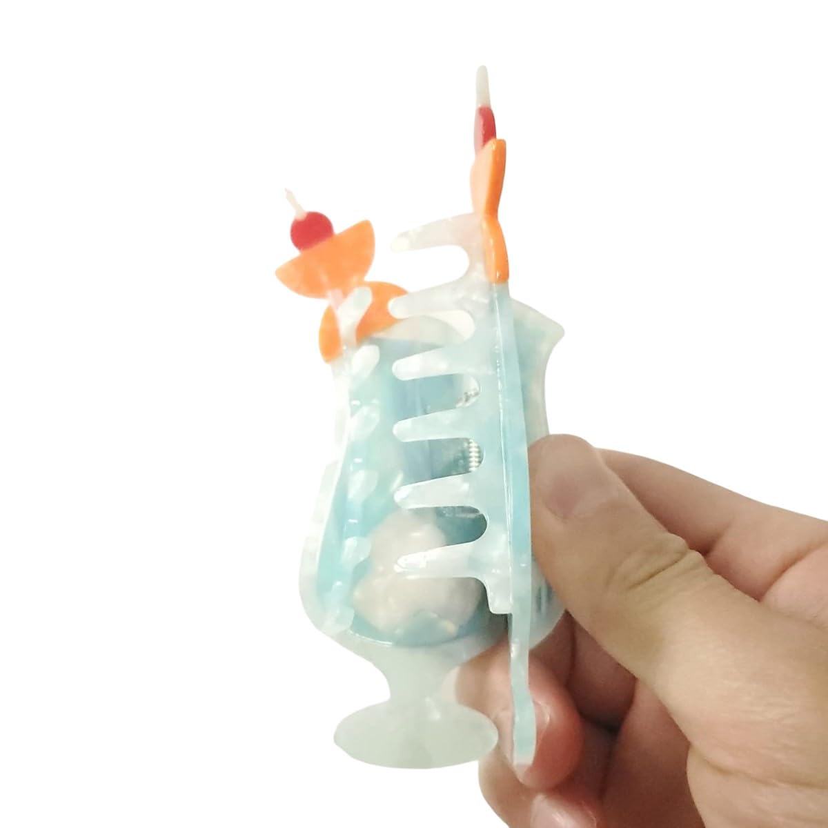 Blue Lagoon Hair Clip,Acetate Hair Clip,Small Claw Clip for Women, 1 Count (Pack of 1)