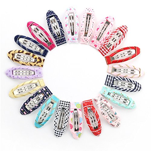 20pcs/pack 2 Inch No Slip Snap Hair Clips Ribbon Wrapped Barrettes for Girls Toddlers Kids Women Accessories(20Pcs)