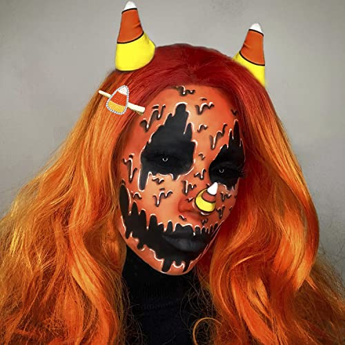4PCS Halloween Hair Clips for Women Cute Pumpkin BOO Candy Corn Duckbill Hairpins Horror Spooky Ghost Witch Hat Pot Alligator Metal Clips Halloween Costume Party Hair Accessory