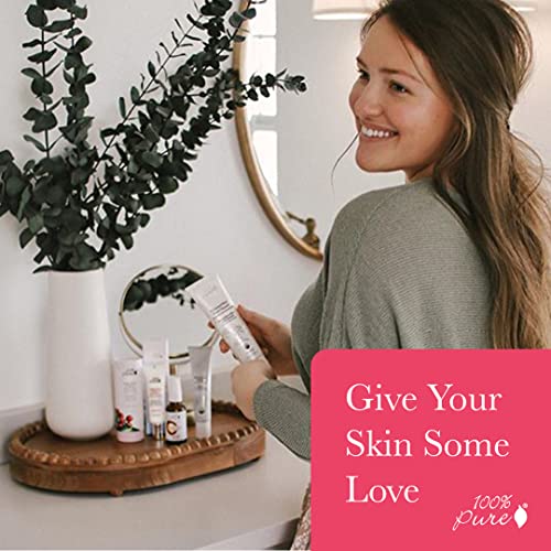 100% PURE Watermelon Cucumber Water Locking Serum for Face Moisturizing Glow Skin Care - Hyaluronic Acid Boost to Replenish Hydrate & Plump Dry Thirsty Skin, Vegan - 1.7 fl oz