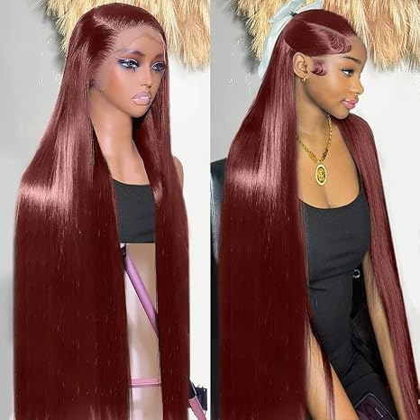 BAIICS 250 Density Ginger wig human hair Straight Lace Front Wigs Human Hair Pre Plucked 13x4 HD Transparent Lace Front Wigs Human Hair for Women Reddish Brown Lace Front Wigs HumanHair 22Inch