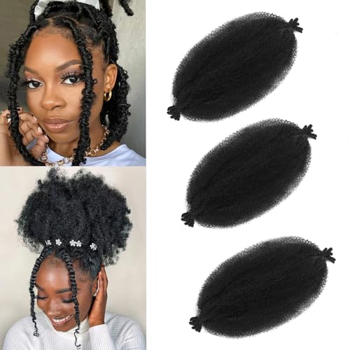 3 Packs Pre-Separated Springy Afro Twist Hair 8 Inch 1B Spring Twist Hair Kinky Twist Crochet Hair for Black Women (1B#, 8 Inch(Pack of 3))