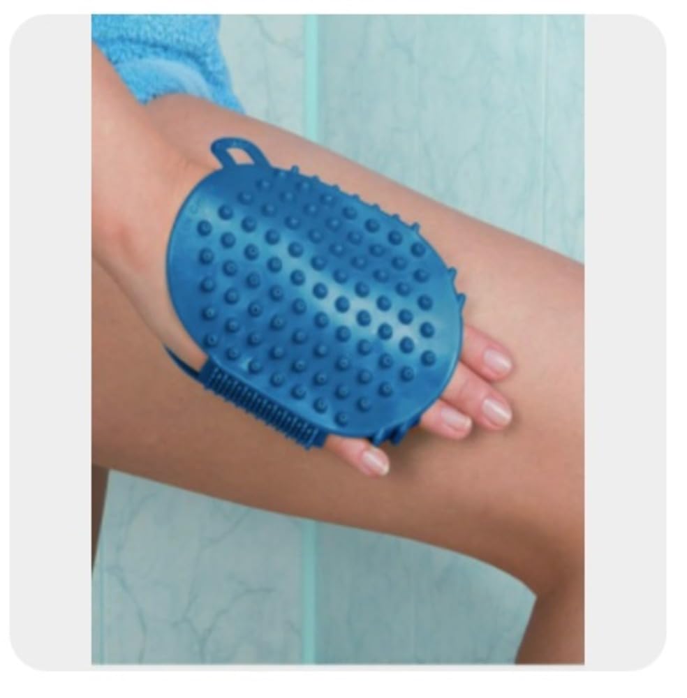 2Pcs Shower Foot Massager Scrubber Mat + Silicone Body Scrubber Exfoliating Glove,Non-Slip Back Massage Pad,Bathroom Wash Foot Mat Exfoliating Dead Skin Foot Brush Shower Non-Slip Mats (Pink+Pink)