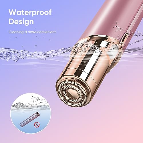 Xinvinx Facial Hair Removal for Women- as Seen on TV Painless Face Shaver -Painless Womens Facial Hair Remover with 2 Replacement Heads, Lipstick-Sized, USB Rechargeable(White)