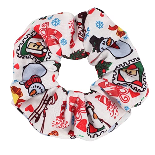12 Pack Christmas Hair Scrunchies for Women Girls Teens Hair Ties Ropes Santa Claus Snowman Elk Bell Christmas Hat Snowflake Plaid Hair Accessories Gifts