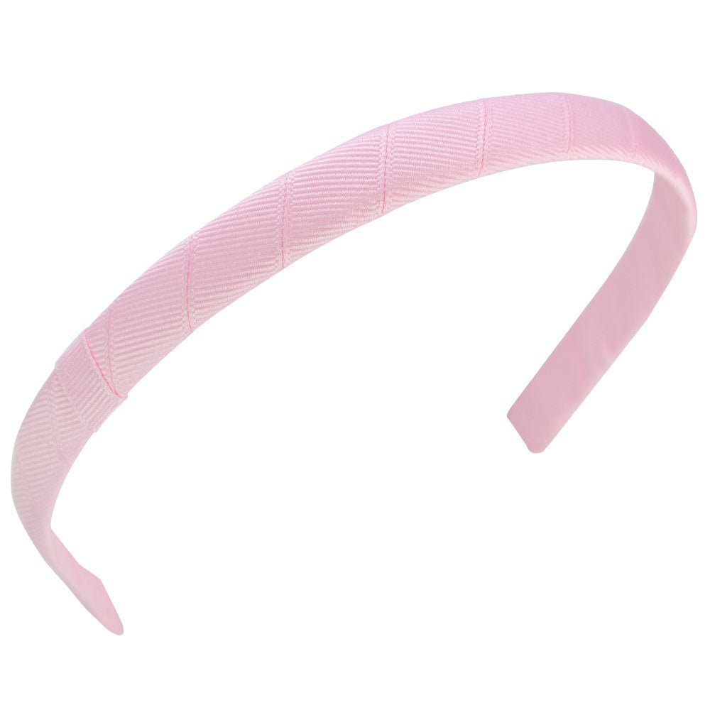 Wee Ones Girls' Classic Grosgrain Wrapped Add-A-Bow Headband, Stylish For All Hair Types, 1/2 Inch Wide, Light Pink