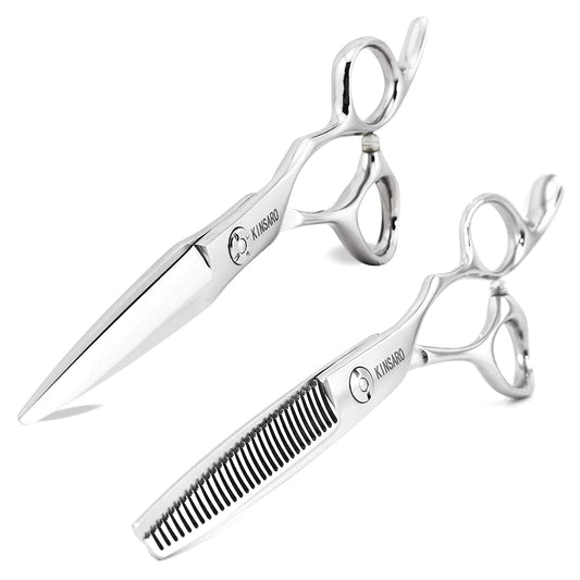 Barber Scissors Set 6 Inch Hair Scissors Set Hair Shears Professional Haircut Scissors Hairdresser Scissors Thinning Shears 440C Kinsaro