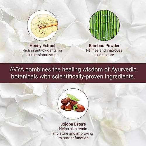 AVYA Honey + Amber Exfoliating Scrub (Travel Size - 1 fl oz) - Deep Cleansing with Honey's Antioxidant Power and Bamboo for Refined Texture and Intense Moisturization