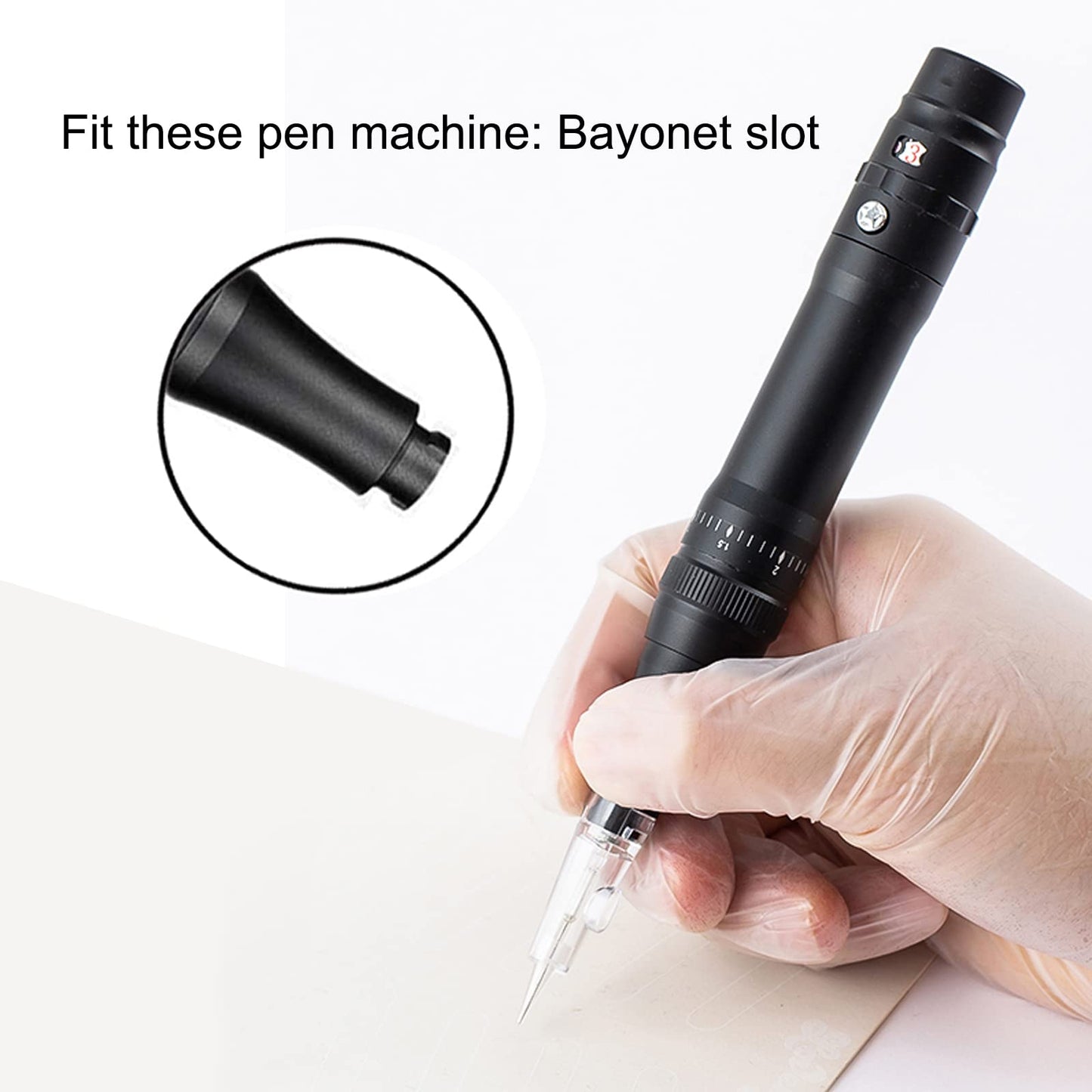 WOLAYI 10PCS Permanent Makeup Tattoo Cartridge Needles 1R/1P/1RL for Tattoo Eyebrow Eyeliner Lip Microblading Shading