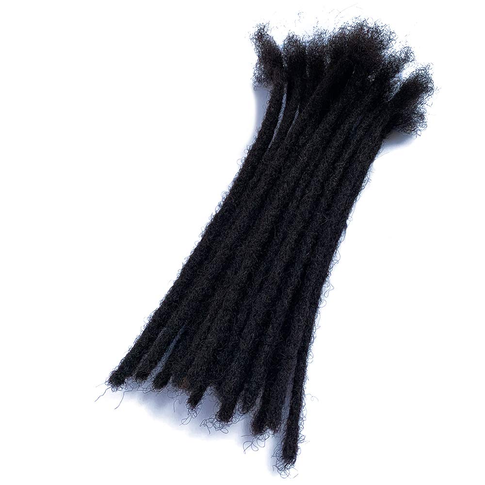 YONNA Human Hair Microlocks Sisterlocks Dreadlocks Extensions 20Locs Full Handmade (Width 0.4cm) 10inch Natual Black #1B
