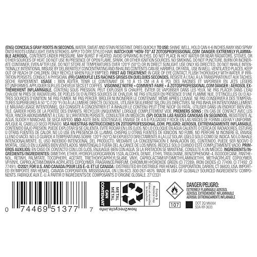 AGE beautiful Root Touch Up Hair Color Spray | Touch-Up Gray Concealer | Temporary Cover Up | Adds Volume & Covers Thinning Patches | Water, Sweat, Stain Resistant | Medium Ash Brown | 2 Fl Oz