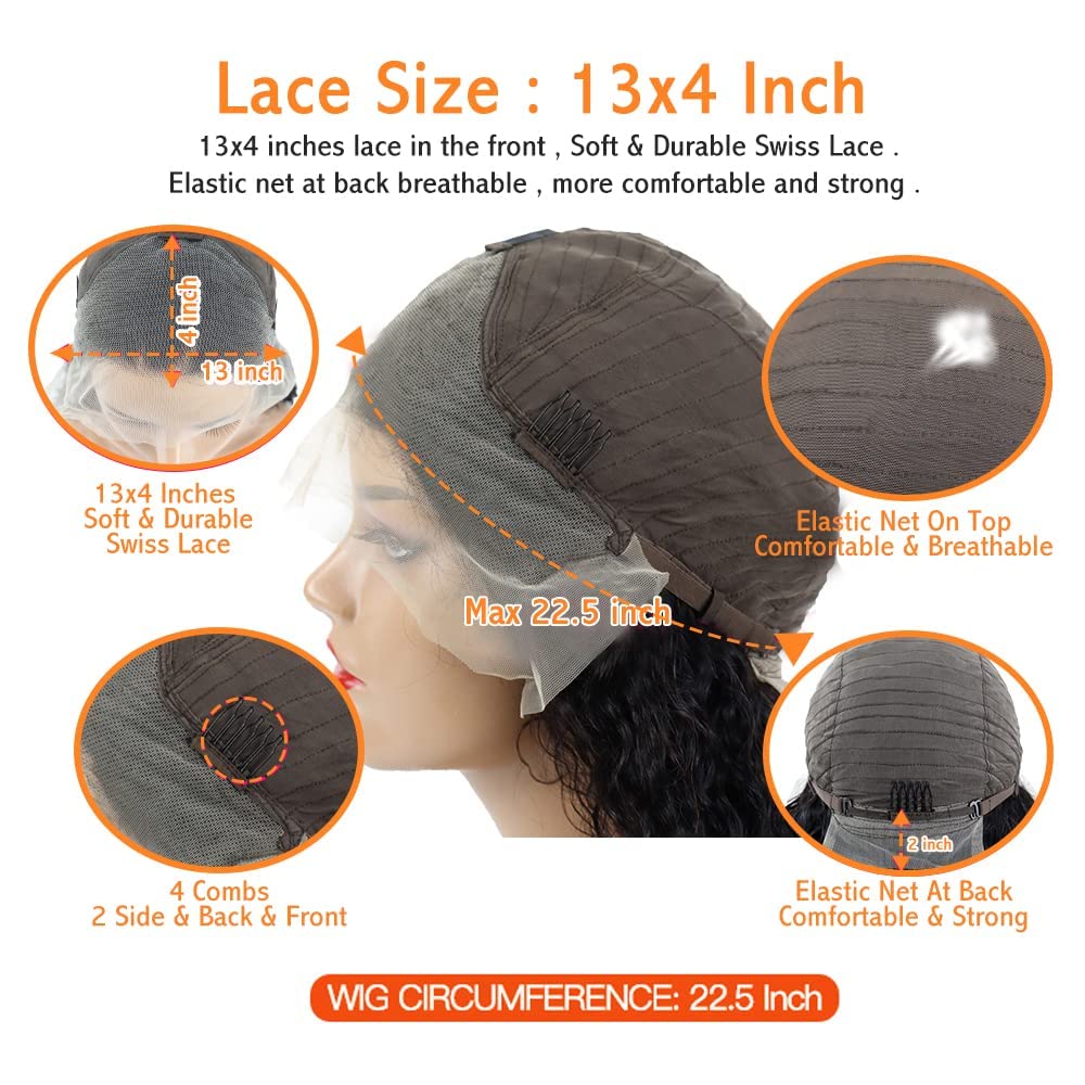 YOUFA Body Wave Lace Front Wigs Human Hair 13x4 HD 180% Density Lace Frontal Glueless Wigs for Women Human Hair Pre Plucked Bleached Knots With Baby Hair (22 inch)