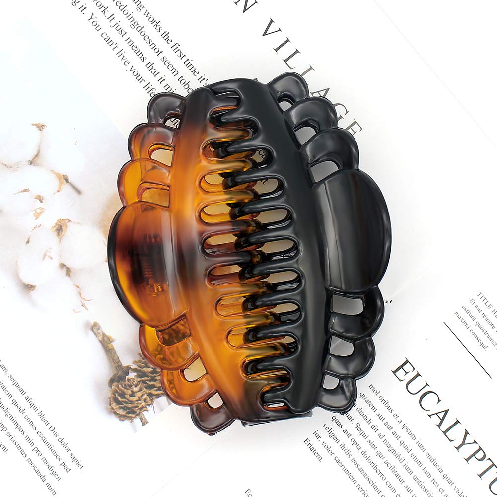 ACCGLORY Ex-Large Plastic Hair Claw Clips for Women Big Hair Clips for Long Thick Hair Updo Strong Holding Jaw Clamps Jumbo Hair Clip