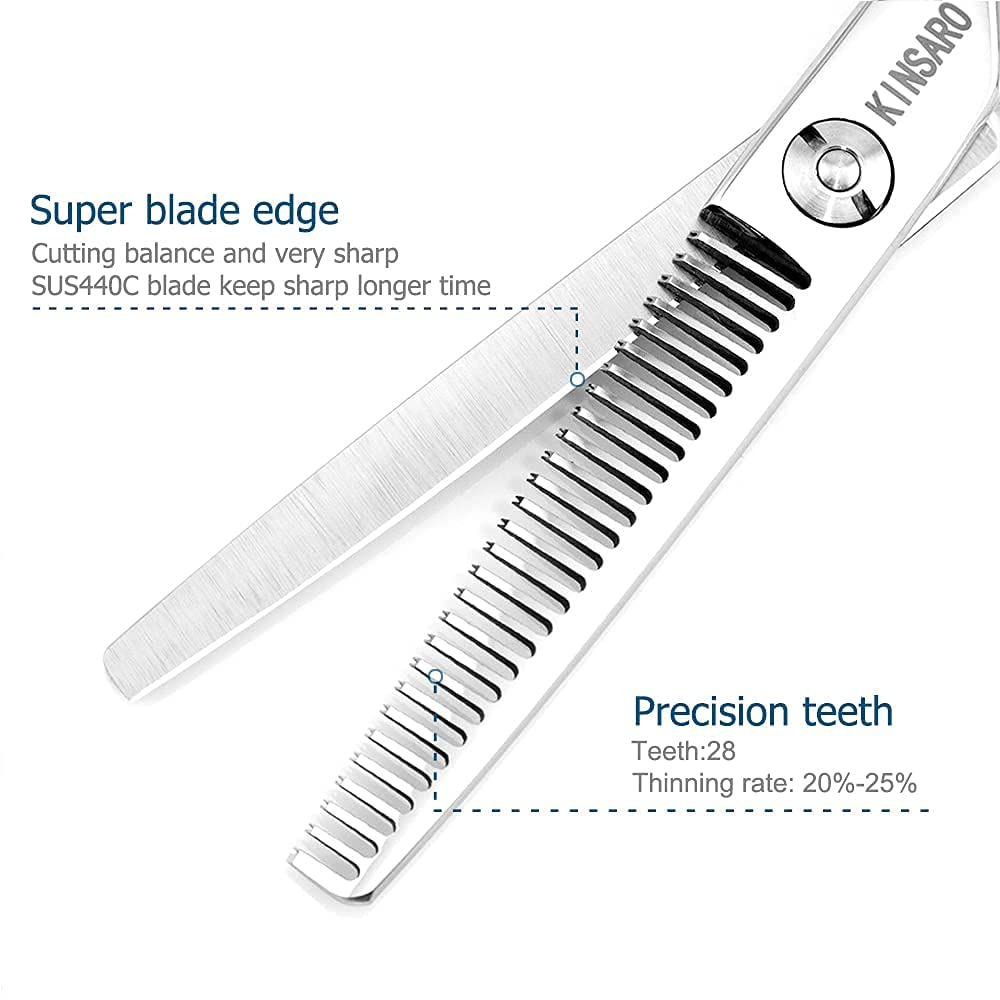 Barber Scissors Set 5.5" Professional Hair Scissors Set Hair Cutting Shears Haircut Shears Hair Thinning Scissors Kinsaro