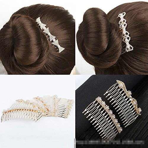 2018-2020 The most popular fashion Bridal hair accessories rhinestone pearl alloy hair comb wedding hairpin (01)