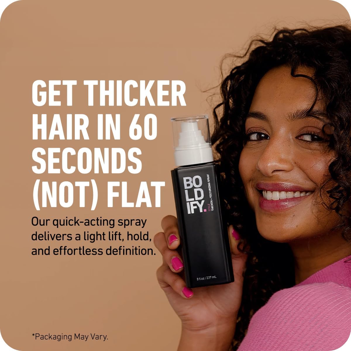 Boldify Thickening Spray + Hair Fiber (Dark Brown) + Shampoo Thicken Up Bundle: Volume, Root Lift, Texture for Thinning Hair