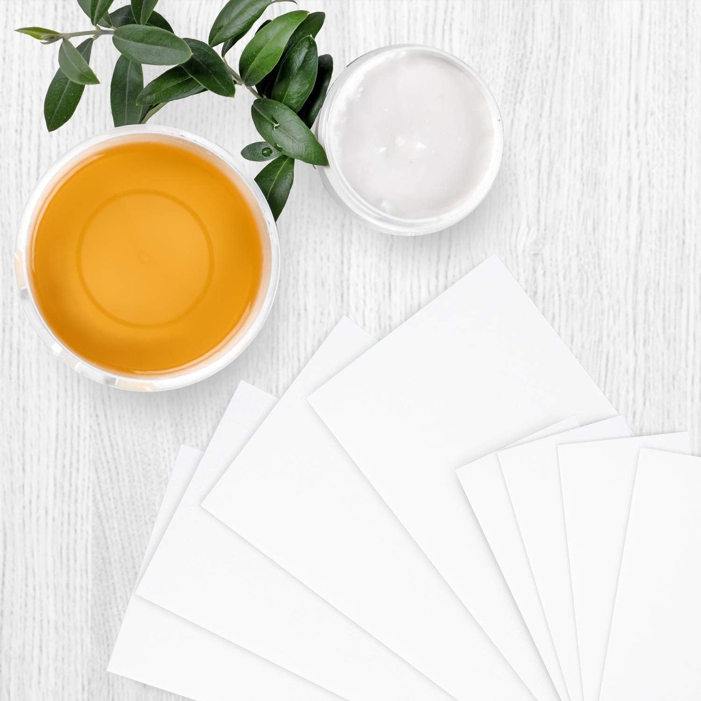 Whaline 400 Pieces Non-Woven Wax Strips Body and Facial Waxing Strips White Multi-Size Hair Removal Muslin Wax Strips Spa Beauty Waxing Strips for Face Arms Legs Underarm Bikini Hair Removal