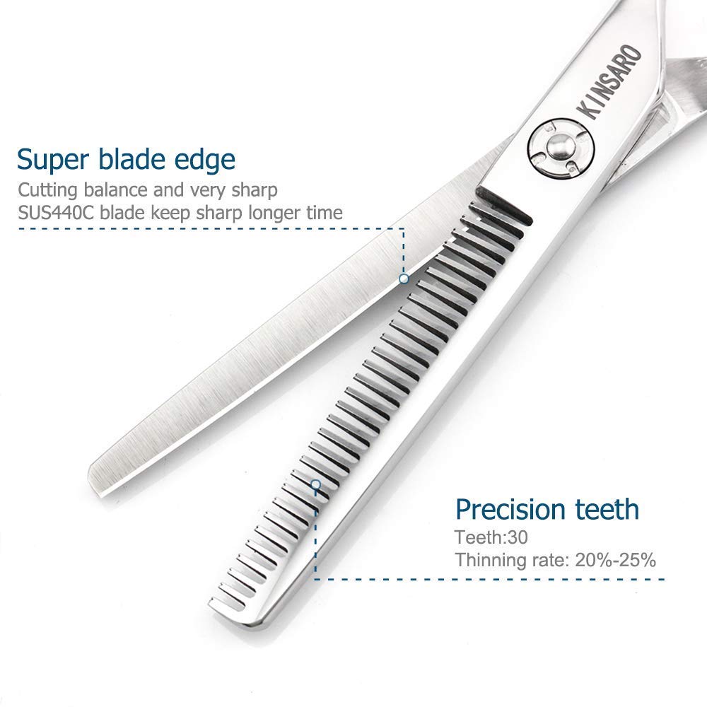 5.5 INCH Hair Cutting Scissors Hair Scissors Professional Haircut Scissors Hair Shears and 6 INCH Hair Thinning Scissors Thinning Shears Hair Scissors Set Kinsaro