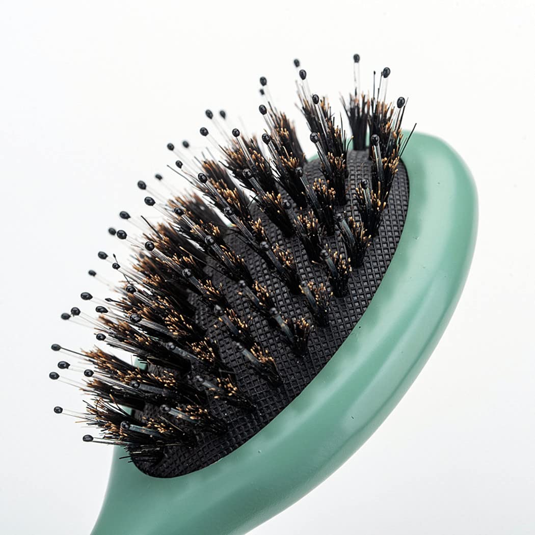 Boar Bristle Hair Brush - Sinide Mini Natural Beech Wood Handle Cushion Massage Detangling Hair Brush for Women Men Long Thick Fine Curly Wavy Dry or Wet Hair, Brush for Pocket/Travel