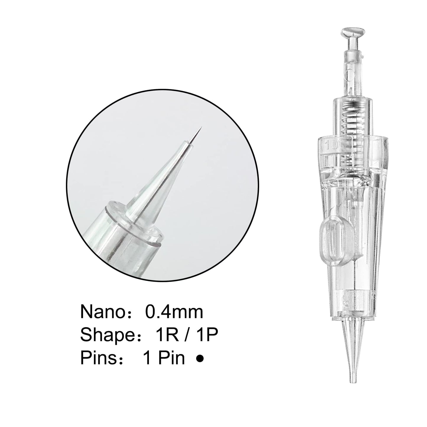 WOLAYI 10PCS Permanent Makeup Tattoo Cartridge Needles 1R/1P/1RL for Tattoo Eyebrow Eyeliner Lip Microblading Shading