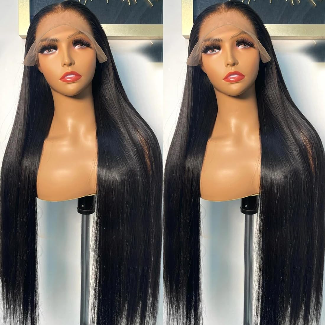 Straight Lace Front Wigs Human Hair Wigs for Women 180% Density 13x4 HD Lace Front Wigs Human Hair Pre Plucked with Baby Hair 9A Glueless Lace Frontal Wigs for Women Human Hair(18 inch)