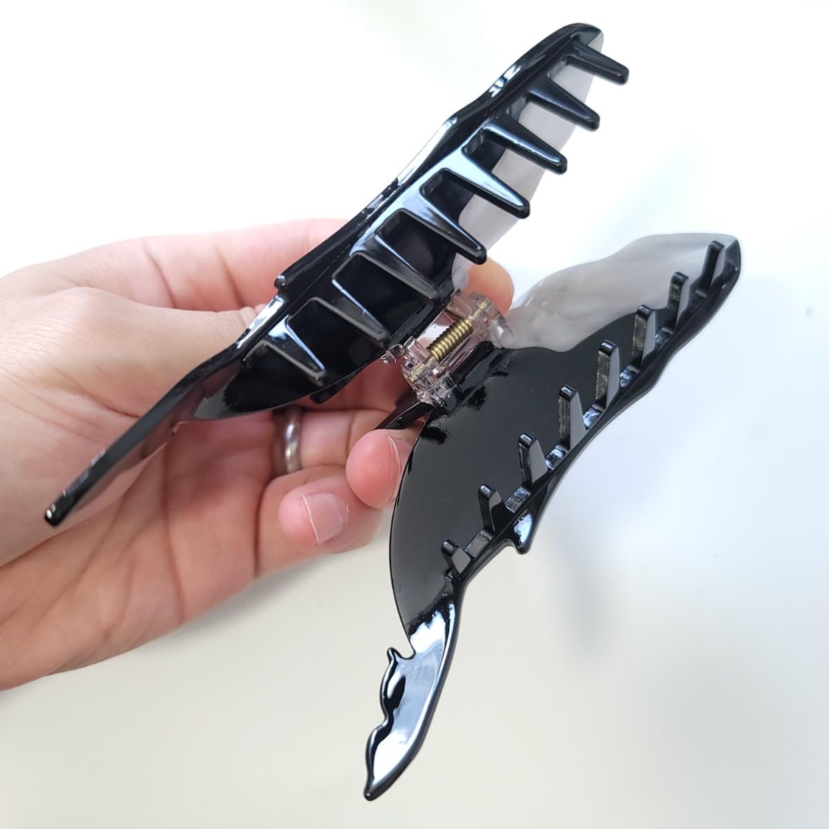 Whale Hair Clip,Cellulose Acetate Hair Clips,Big Claw Clips for Women,Hair Accessories,Black