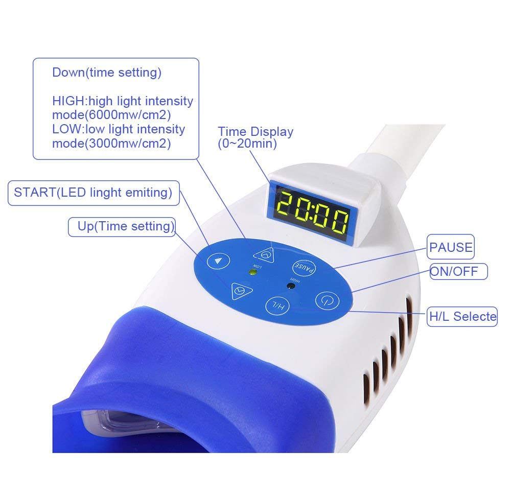 BONEW Teeth Whitening Beauty Lamp 36W Floor Stand Instrument Cold Machine Beauty with 10pcs LED Blue Light YS-TW-F