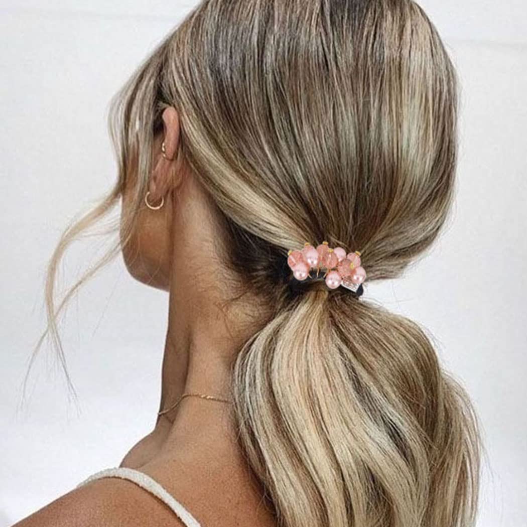 Bohend Rhinestone Ponytail Holders 3 Pcs Stretchy Hair Ties Hair Jewelry Ponytail Hair Accessories for Women and Girls (A)
