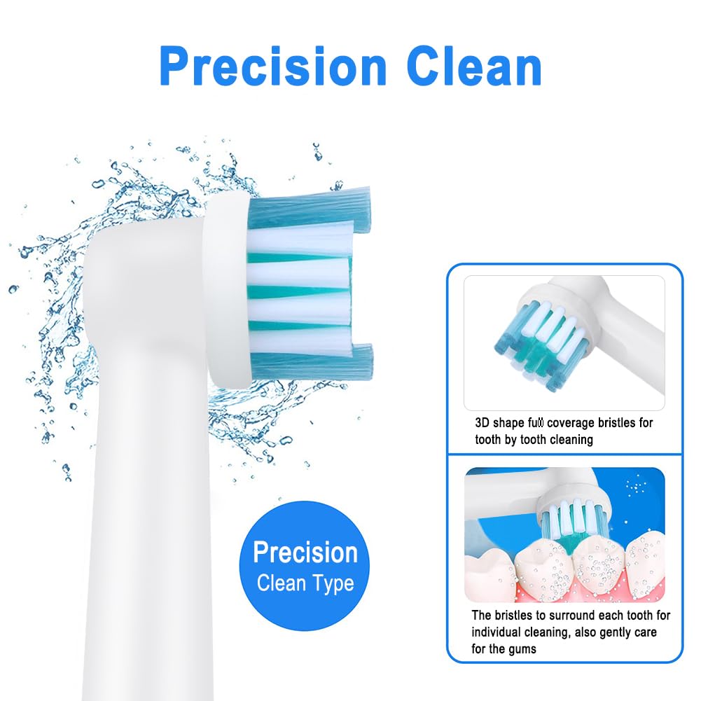 Toothbrush Replacement Heads Refills for Oral B - Precision Clean Brush Head for Gentle & Effective Cleaning and Optimal Dental Care, by DeBizz (16)