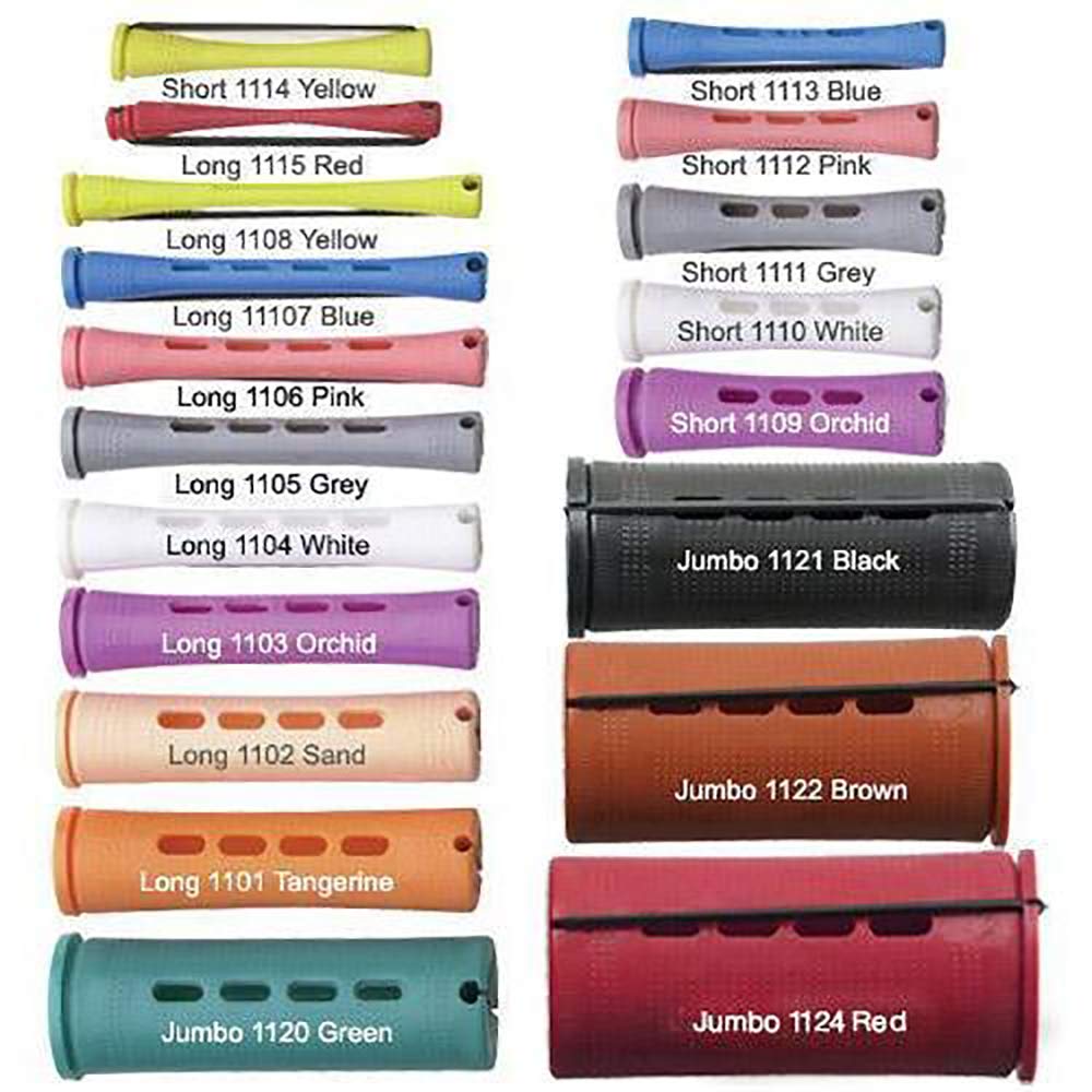 Annie Jumbo Cold Wave Rods with Rubber Band for Hair Curling and Perm Styling - Green - Set of 3 Packs of 6 (18 Pieces)