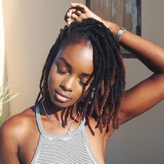 0.6cm 4 Inch Loc Extension Human Hair Thickness Natural Black Full Handmade Permanent Locs Can Be Dyed and Bleached for Women Men Kids Dreadlock Extensions Real Human Hair