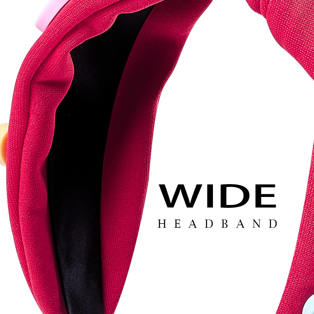 TANOSII Valentine’s Day Knotted Headband for Women Wide Headbands Hair Accessories Jeweled Hairband Letter Heart Red