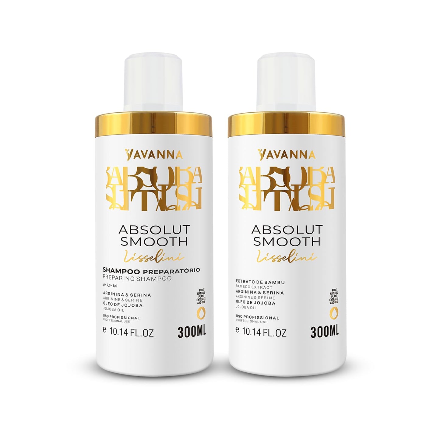 Yavanna - Absolut Smooth Kit - Brazilian Smoothing Treatment - With the New Active called Lisselini it Smooths and Treat the Hair All At The Same Time (300ml / 10,14 Fl. Oz)