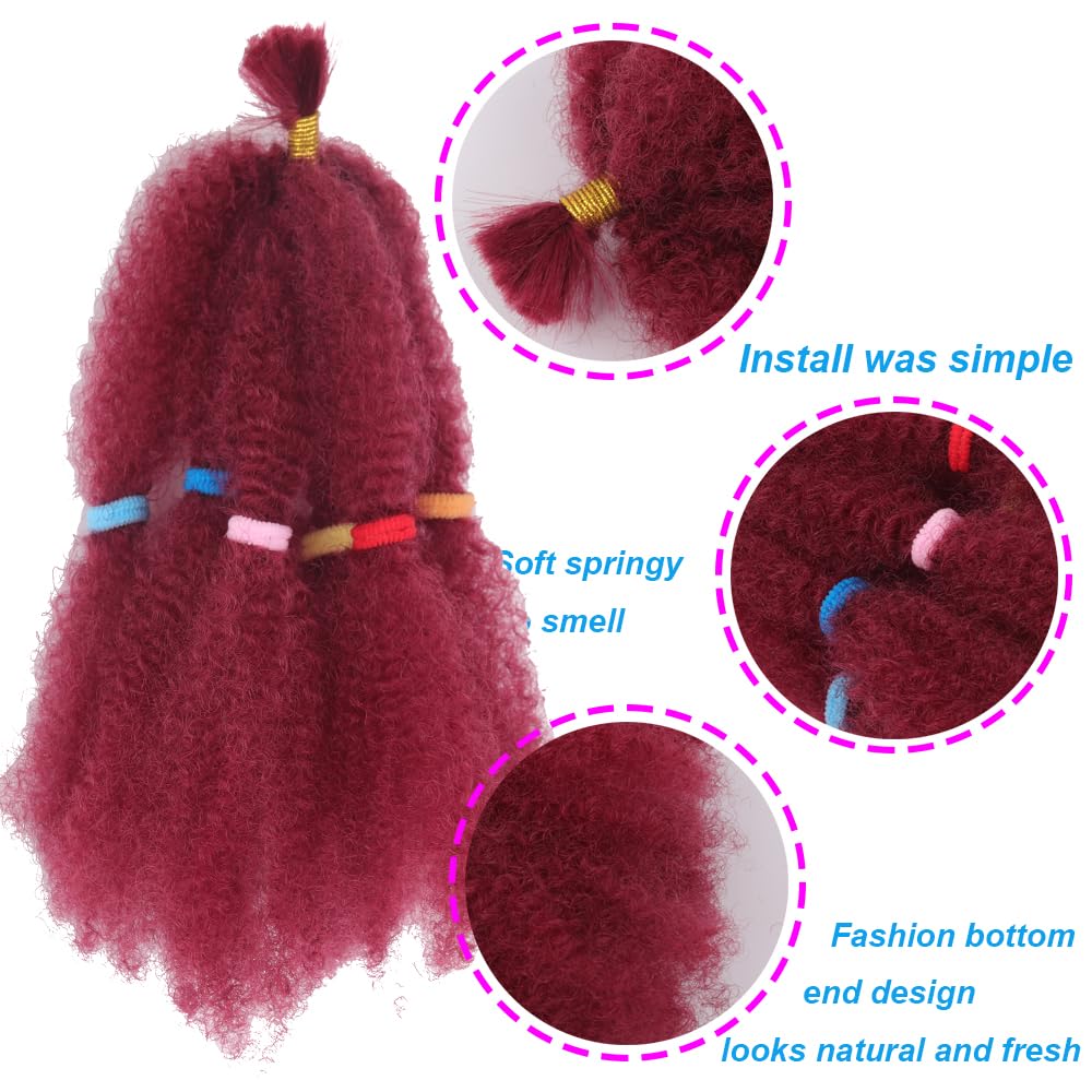 Afro Kinky Hair 12 Inch 6 Packs Pre Stretched Afro Kinky Twist Hair Afro Braiding Hair Kinky Twist Crochet Braids Synthetic Hair Extensions For Women (BUG#, 12 Inch (Pack of 6))