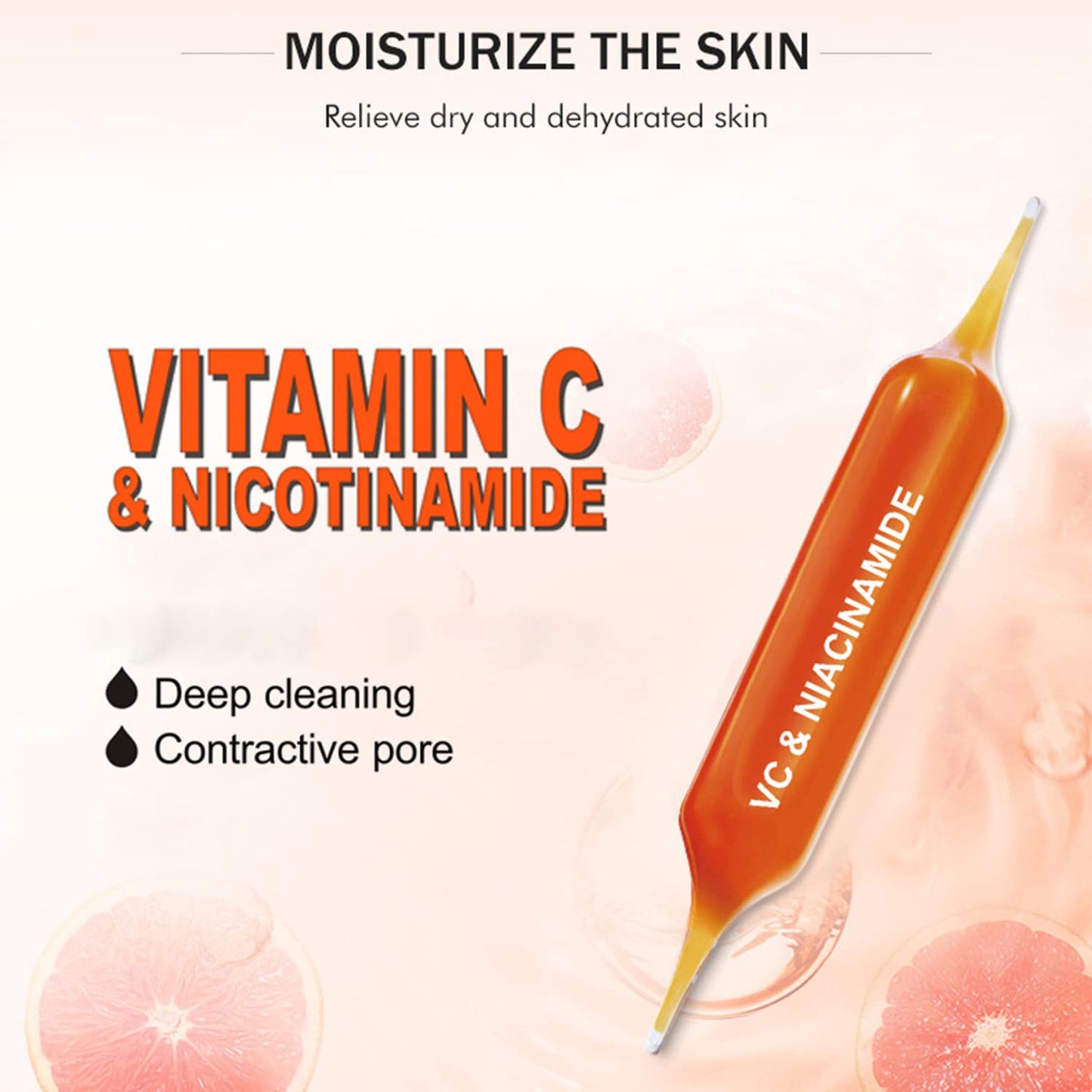 AICHUN BEAUTY Essence Facial Mask Tencel Material Anti-acne Anti-wrinkles After Sun Moisturizing Deep Cleaning Contractive Pore 25ml/0.88fl.oz X 10pcs (VITAMIN C & NICOTINAMIDE(10pcs))