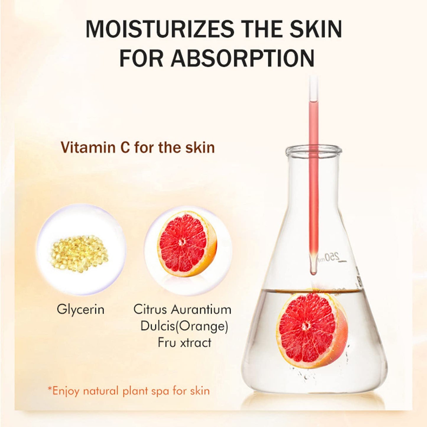 AICHUN BEAUTY Essence Facial Mask Tencel Material Anti-acne Anti-wrinkles After Sun Moisturizing Deep Cleaning Contractive Pore 25ml/0.88fl.oz X 10pcs (VITAMIN C & NICOTINAMIDE(10pcs))