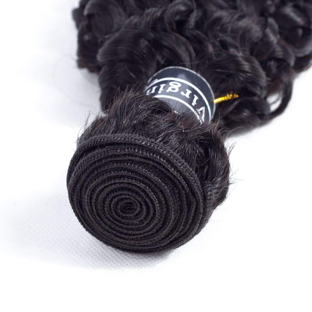 Amella Hair 100% Unprocessed Brazilian Kinky Curly Virgin Hair 1 Bundle Remy Hair Extensions 8A Brazilian Curly Virgin Hair Extensions 95g/pc Natural Black Color (10inch)