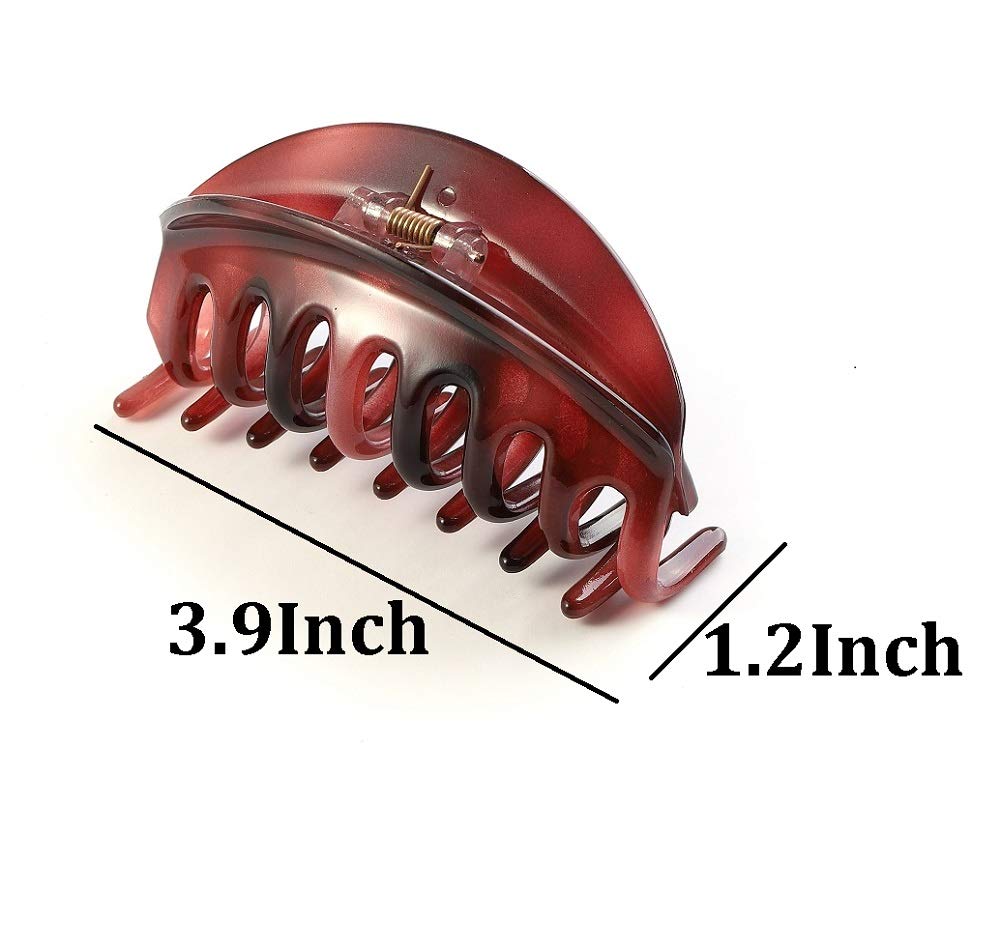 Rosette Hair Premium Chic Styling Hair Claw Clip, Strong Holding Power Hair Clips Clamps Indoor Outdoor Hair Grip Hairpins Hairgrip for Women and Girls Hair Barrettes For Thick Hair (Wine Red)