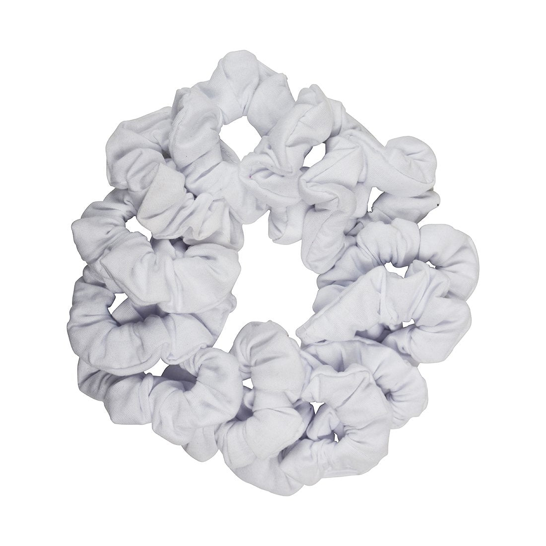 12 Pack Solid Hair Ties Scrunchies (White)