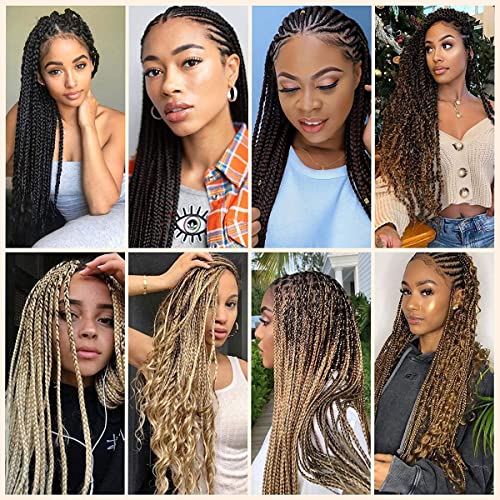 Blue Braiding Hair Pre Stretched EZ Braiding Hair 3 Packs/Lot 26 Inches Yaki Texture Braiding Hair Hot Water Setting Synthetic Fiber for Crochet Hair Extensions(3 packs,blue#)