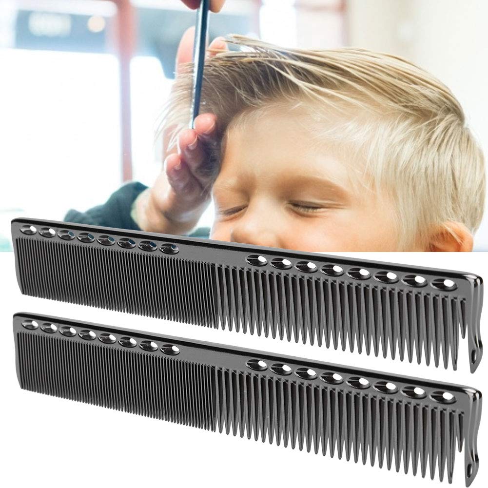 2pcs Metal Barber Combs, Black Professional Stainless Steel Hair Styling Combs Cutting Hair Comb Salon Hairdressing Comb Detangler Comb