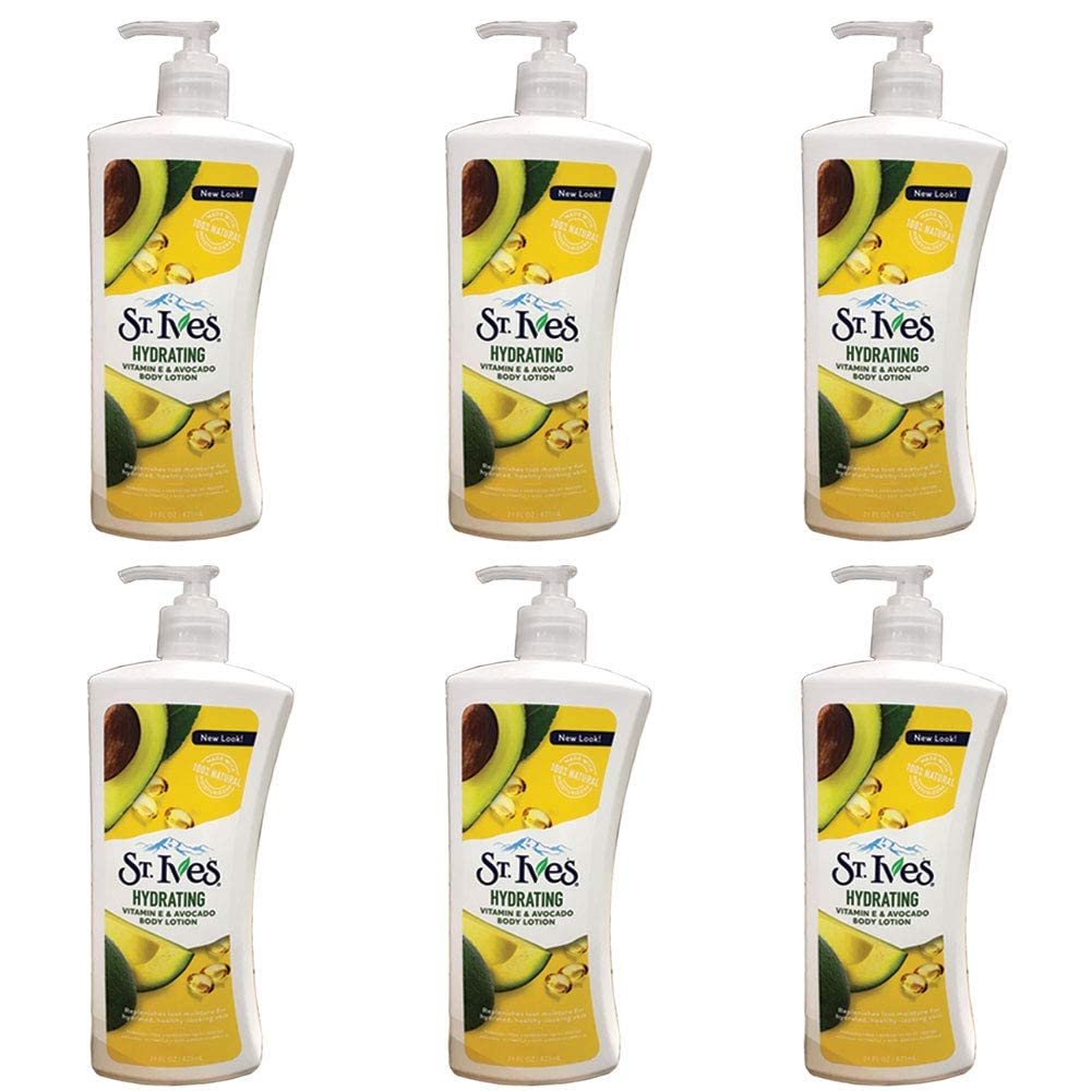 St. Ives Daily Hydrating Vitamin E & Avovado Body Lotion 21 Fl Oz (Pack of 6)
