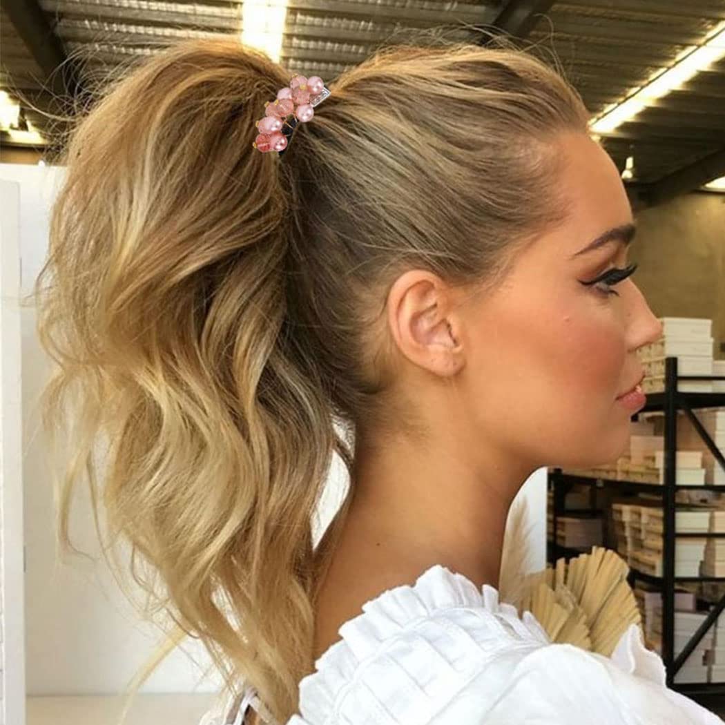 Bohend Rhinestone Ponytail Holders 3 Pcs Stretchy Hair Ties Hair Jewelry Ponytail Hair Accessories for Women and Girls (A)