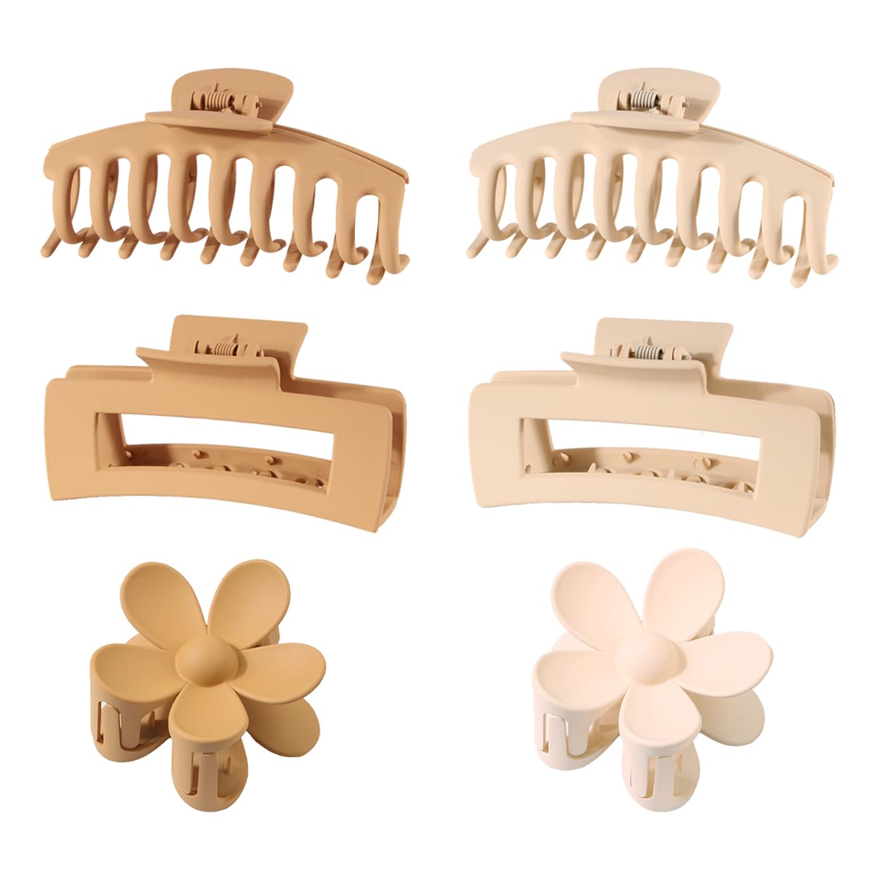 6 Pack Large Hair Clips, Strong Hold for Thick & Thin Hair, Multi-Color Claw Clips for Women & Girls
