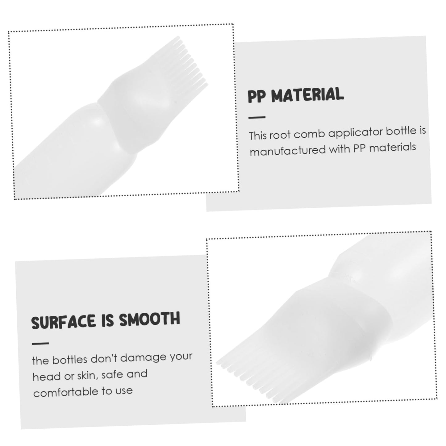 Beatifufu 2pcs Hair Dye Bottle Applicator Hair Scalp Massager Brush Hair Dye Bottle with Comb Hair Oil Bottle Hair Dye Applicator Bottle Comb Applicator Oil Comb Hair Comb Shampoo
