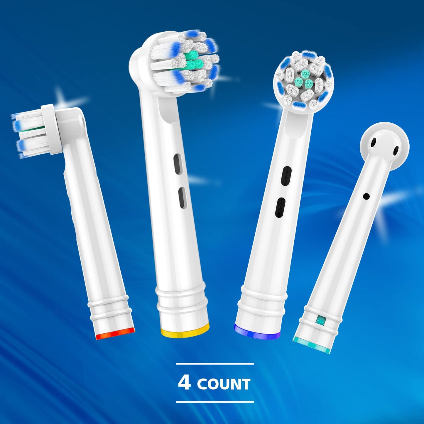 Whuppsi Replacement Toothbrush Heads Fit for Oral B Electric Toothbrushes, 4PCS, Soft Ultrathin Bristles for Pro Gum Care, Refills for Braun Model 3756 3757 3744 3765 3738 4729 4739