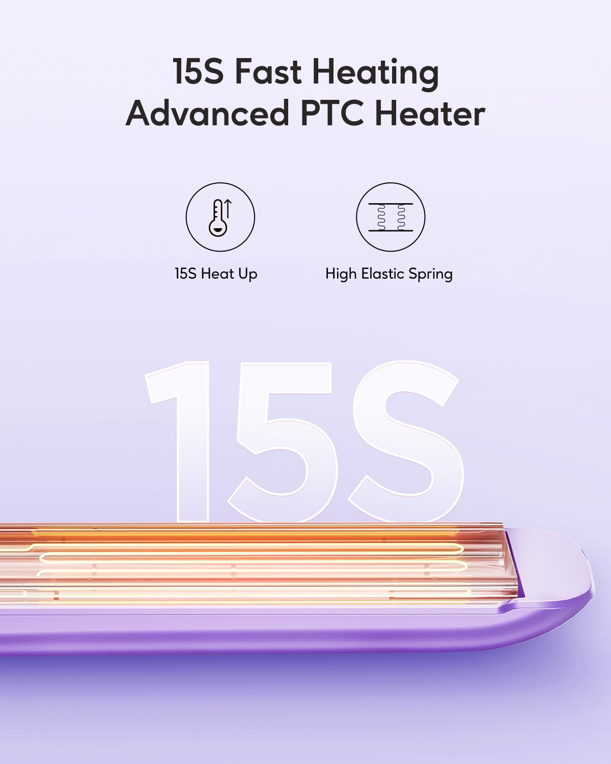 Wavytalk 5 in 1 Curling Iron Set + 1 Inch Negative Ion Flat Iron Hair Straightener (Purple)