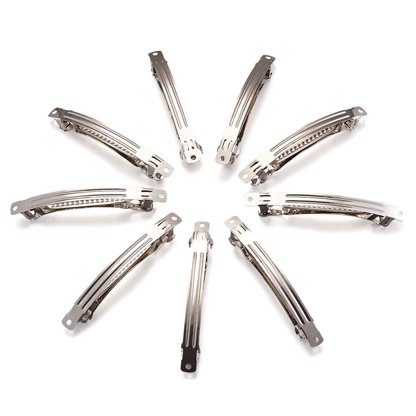 50Pcs Iron French Barrette Blank Hair Clip Findings Platinum for DIY Hairbow Jewelry 97x10x3mm