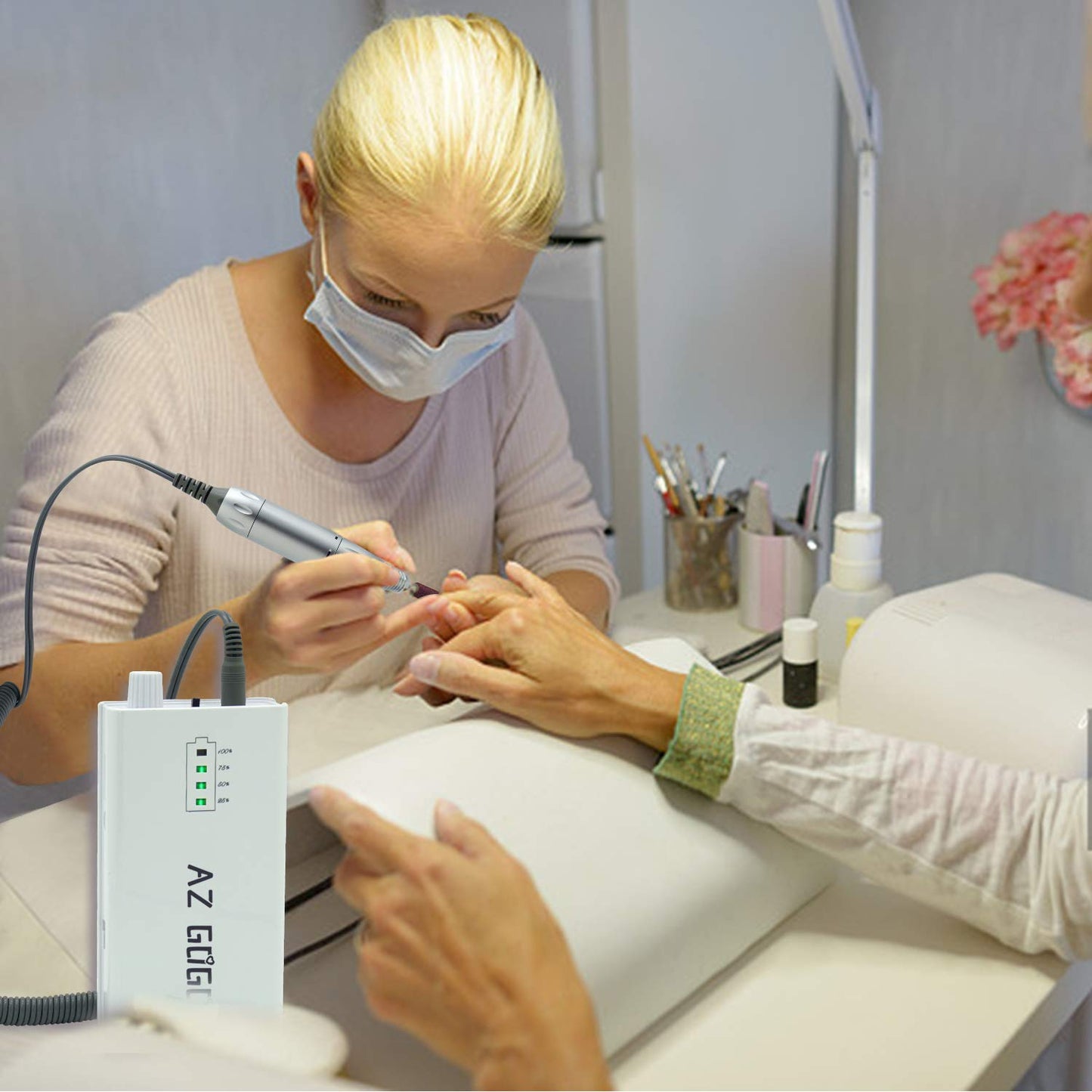 30000RPM Portable Nail Drill Machine with Professional Ceramic Nail Drill Bits