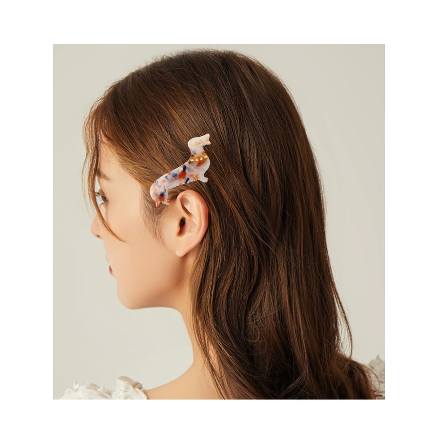 2 Pcs Cute Mini Dachshund Dog Sausage Dog Hair Clips for Women Hair Barrettes